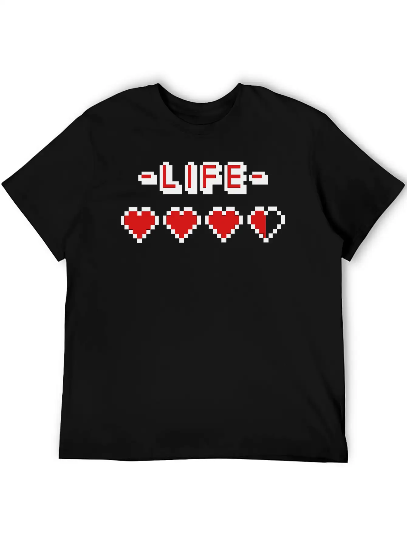 8-bit Gamer Lifebar Unisex Short Sleeve Soft Cotton T-Shirt – Casual Everyday Wear