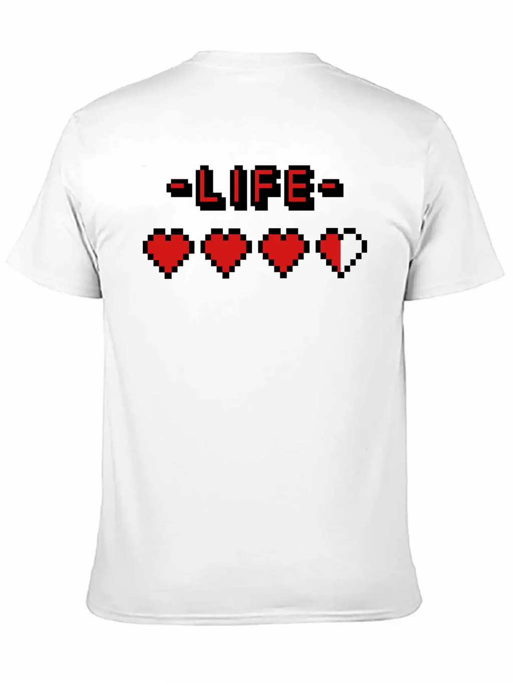 8-bit Gamer Lifebar Unisex Short Sleeve Soft Cotton T-Shirt – Casual Everyday Wear