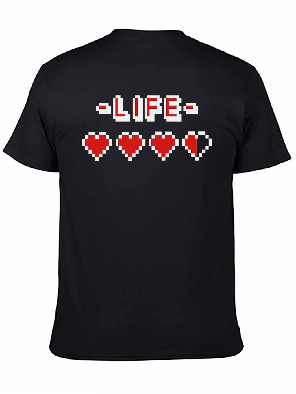 8-bit Gamer Lifebar Unisex Short Sleeve Soft Cotton T-Shirt – Casual Everyday Wear