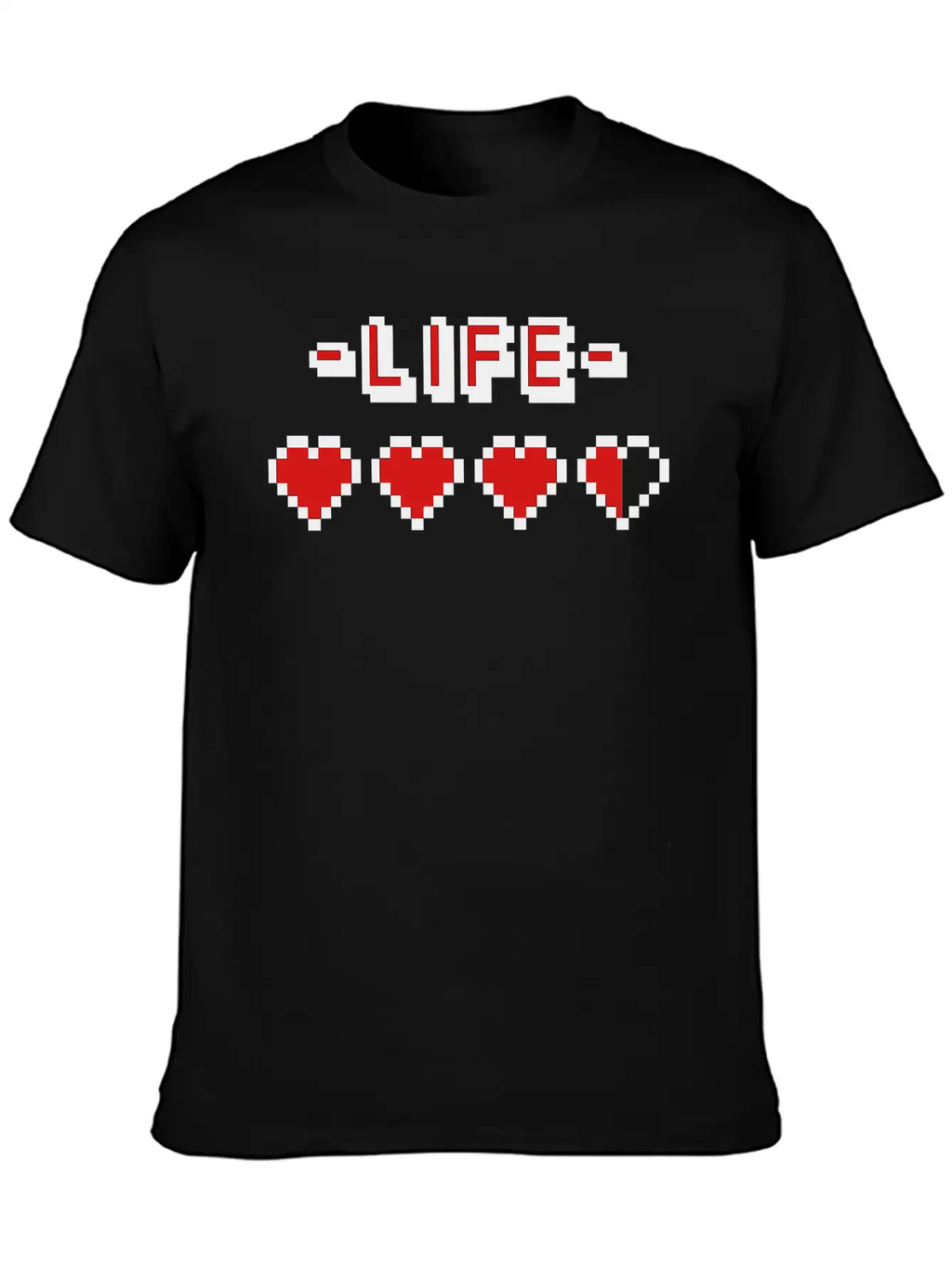 8-bit Gamer Lifebar Unisex Short Sleeve Soft Cotton T-Shirt – Casual Everyday Wear