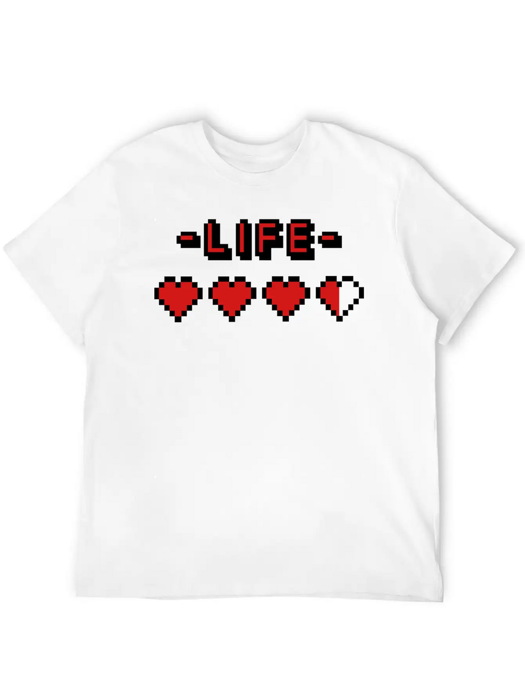 8-bit Gamer Lifebar Unisex Short Sleeve Soft Cotton T-Shirt – Casual Everyday Wear