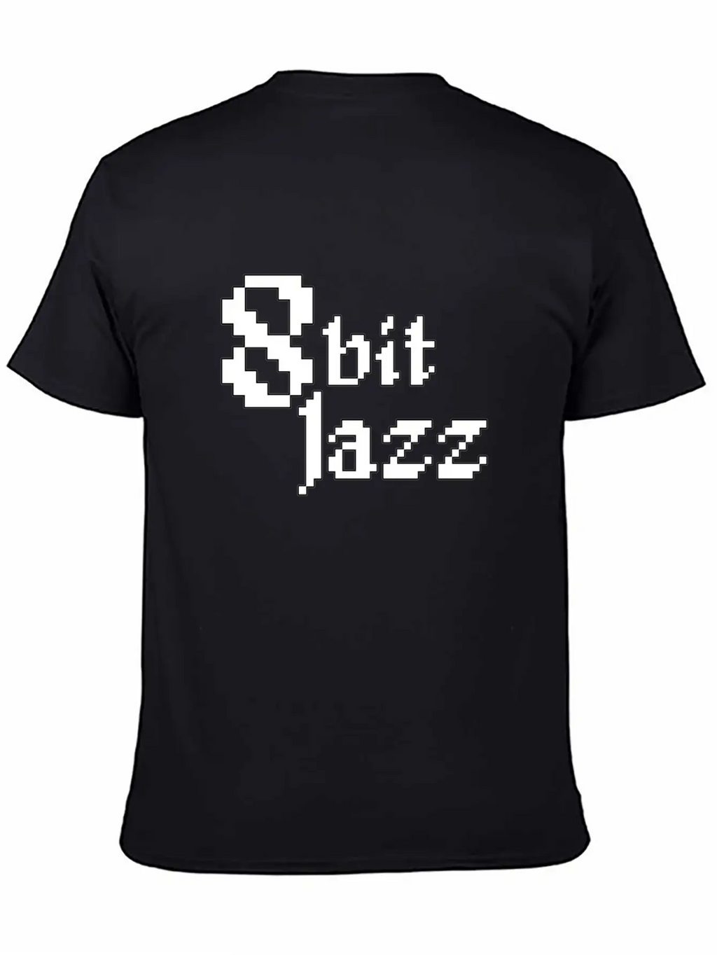 8 Bit Jazz Logo - White Stylish Everyday T-Shirt – Unisex Basic Cotton Tee