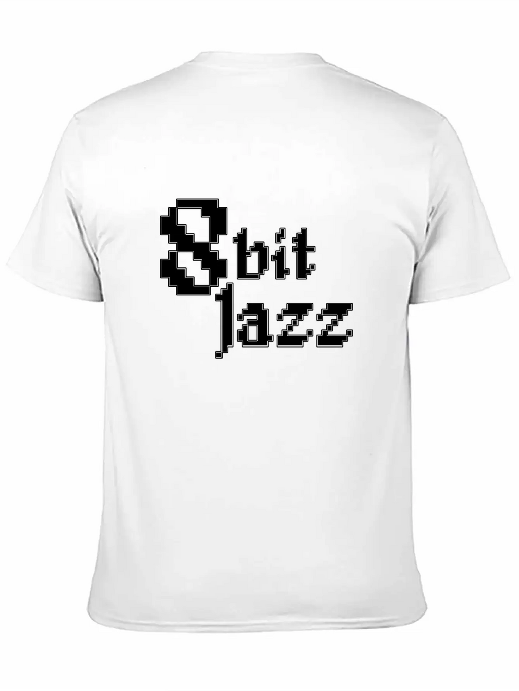 8 Bit Jazz Logo - White Stylish Everyday T-Shirt – Unisex Basic Cotton Tee