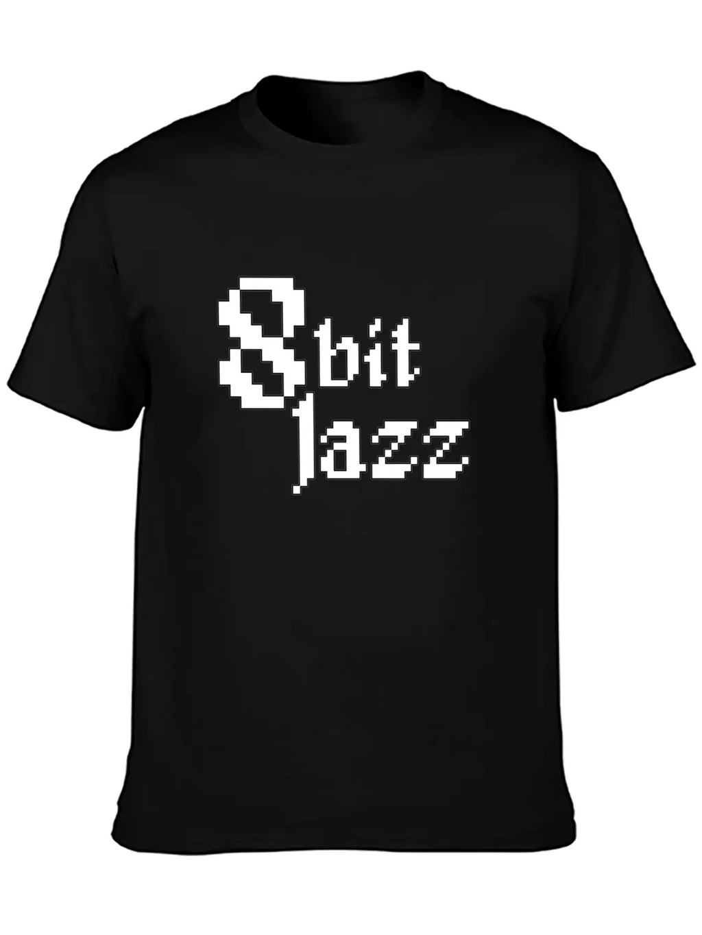 8 Bit Jazz Logo - White Stylish Everyday T-Shirt – Unisex Basic Cotton Tee