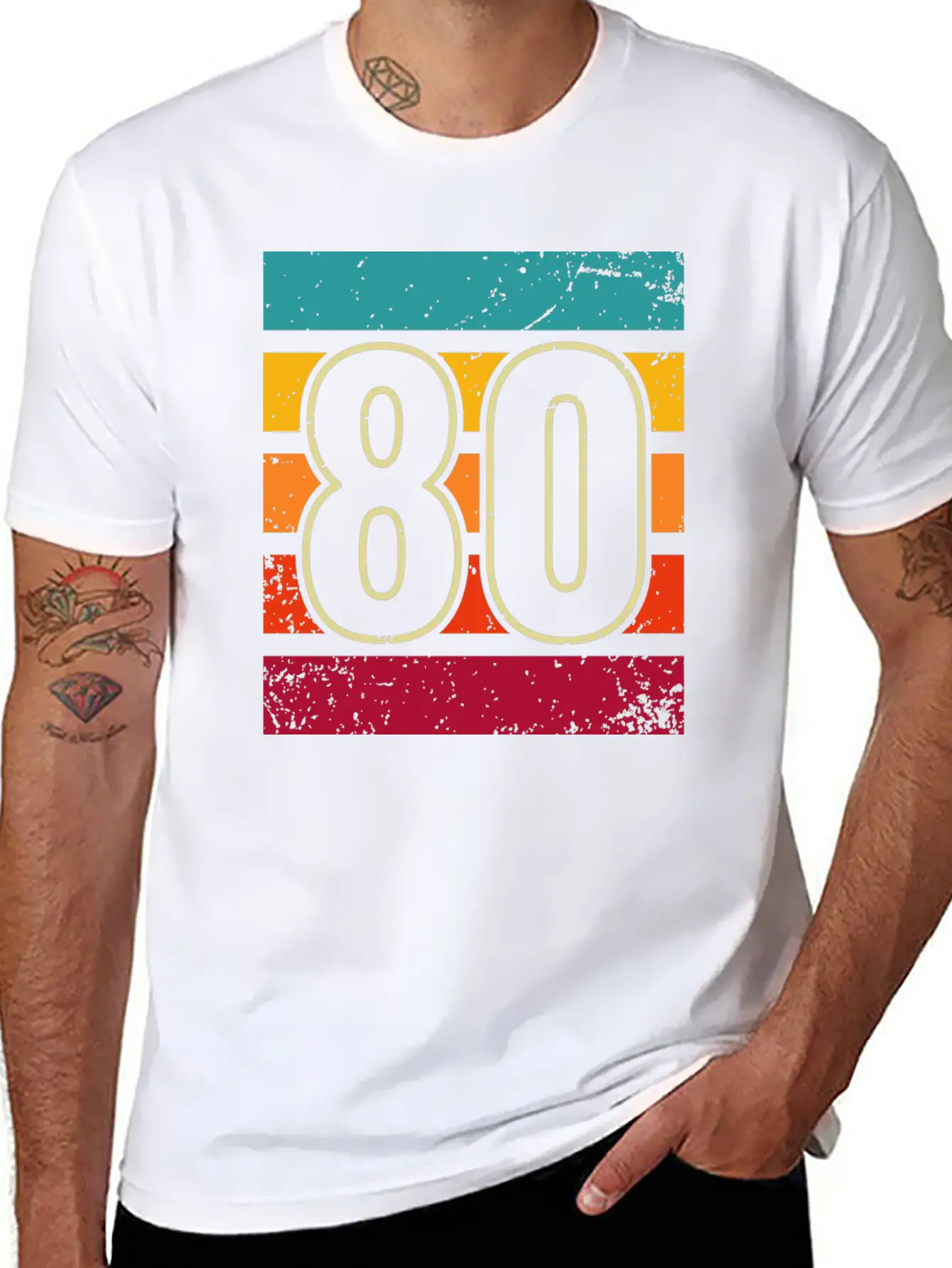 80 Retro Number Vintage Eighties Year Gift Hipster Unisex Casual T-Shirt – Clean Design For Daily Comfort
