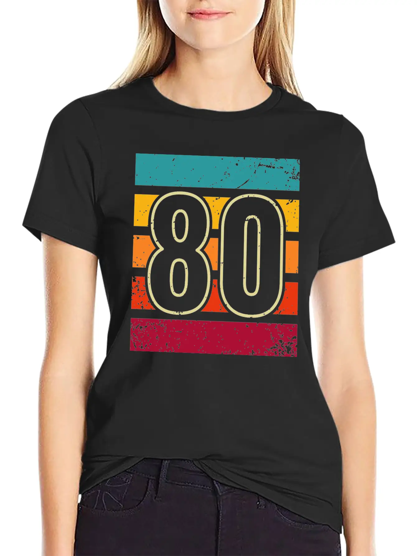 80 Retro Number Vintage Eighties Year Gift Hipster Unisex Casual T-Shirt – Clean Design For Daily Comfort