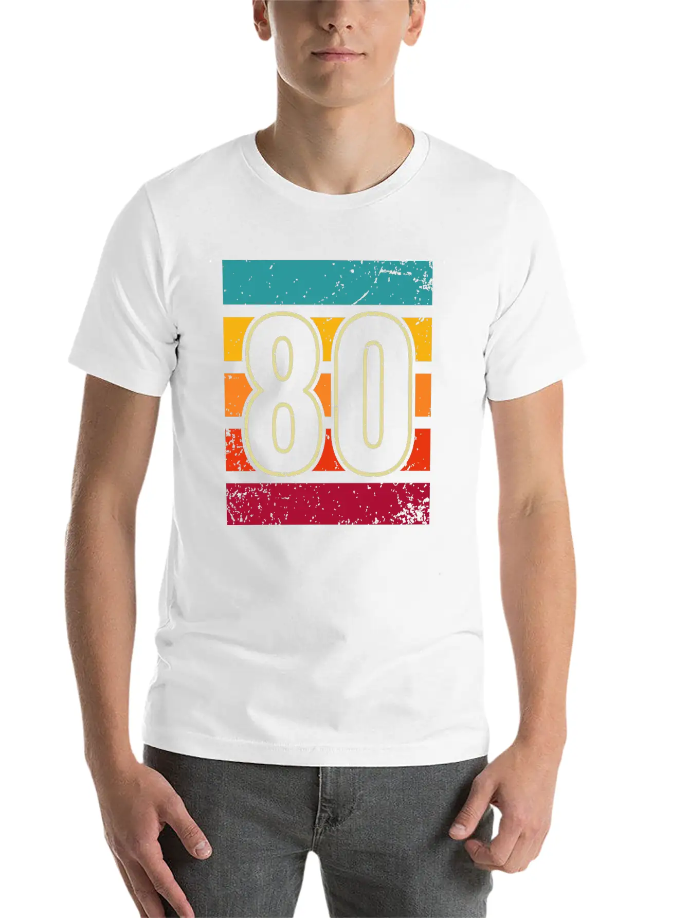 80 Retro Number Vintage Eighties Year Gift Hipster Unisex Casual T-Shirt – Clean Design For Daily Comfort