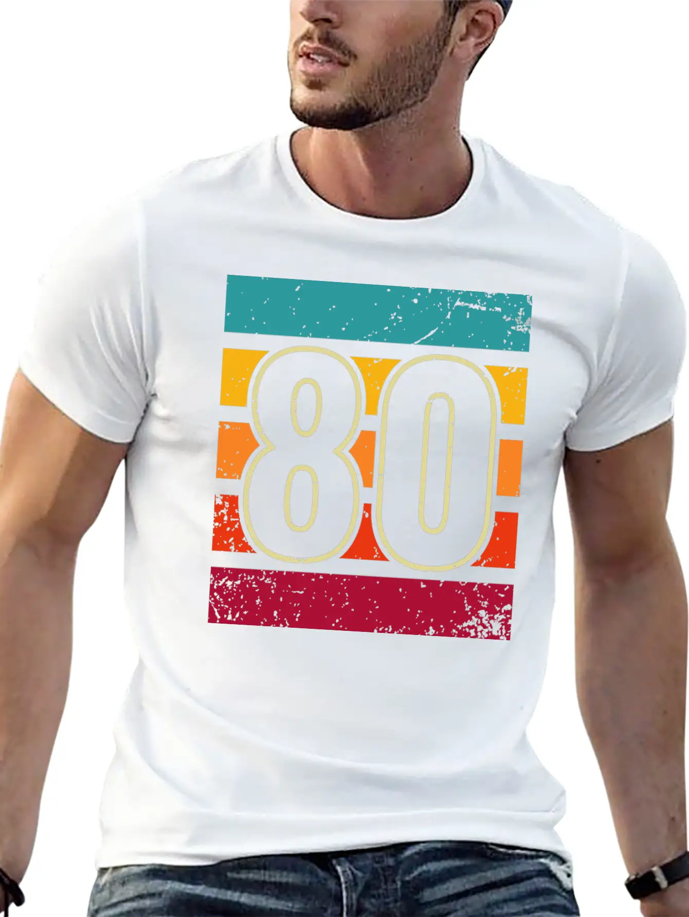 80 Retro Number Vintage Eighties Year Gift Hipster Unisex Casual T-Shirt – Clean Design For Daily Comfort