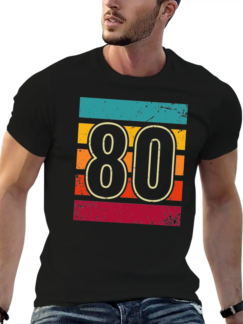 80 Retro Number Vintage Eighties Year Gift Hipster Unisex Casual T-Shirt – Clean Design For Daily Comfort