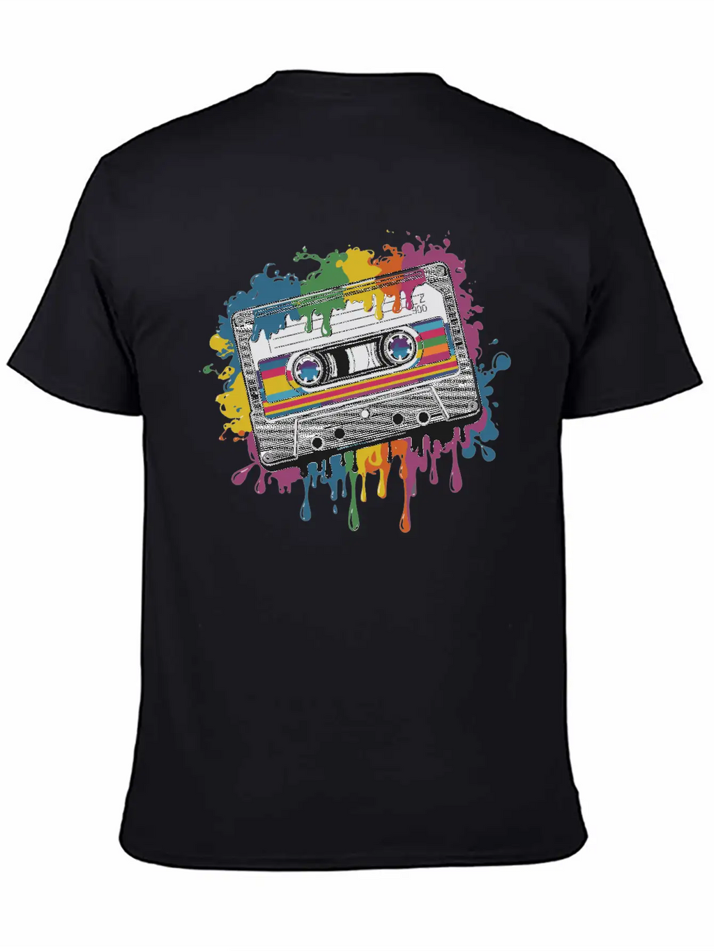 80s Retro Cassette Splash Classic Cassette Tape Unisex Casual T-Shirt – Clean Design For Daily Comfort