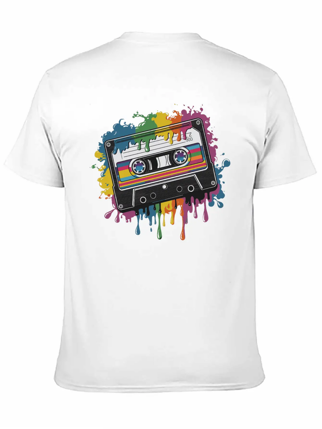 80s Retro Cassette Splash Classic Cassette Tape Unisex Casual T-Shirt – Clean Design For Daily Comfort