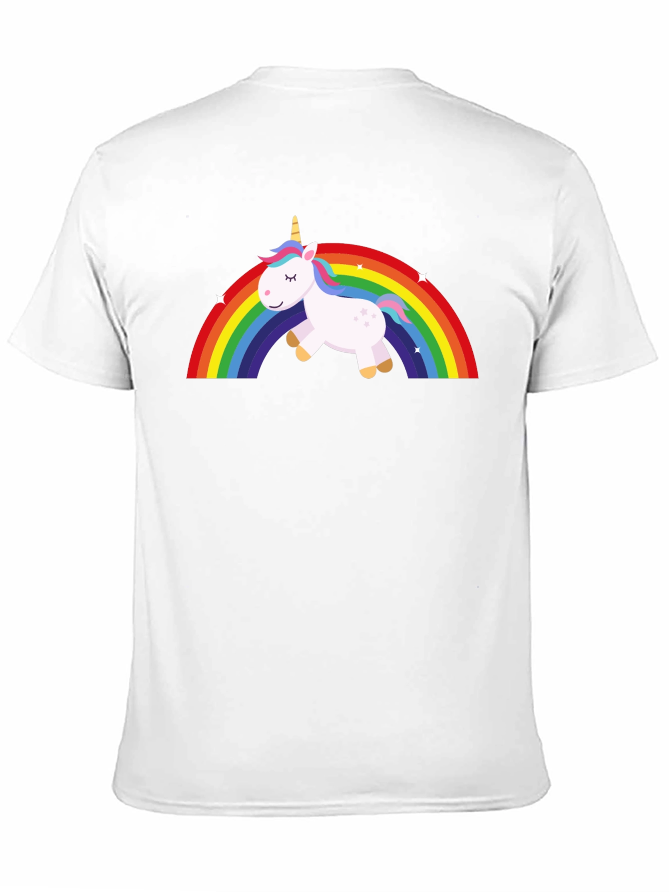 Unicorn Rainbow Graphic Tee - Black Cotton T-Shirt