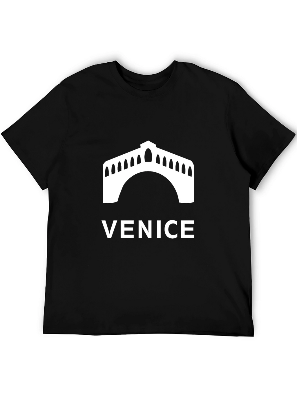 Venice Bridge Graphic Tee - Black Unisex T-Shirt