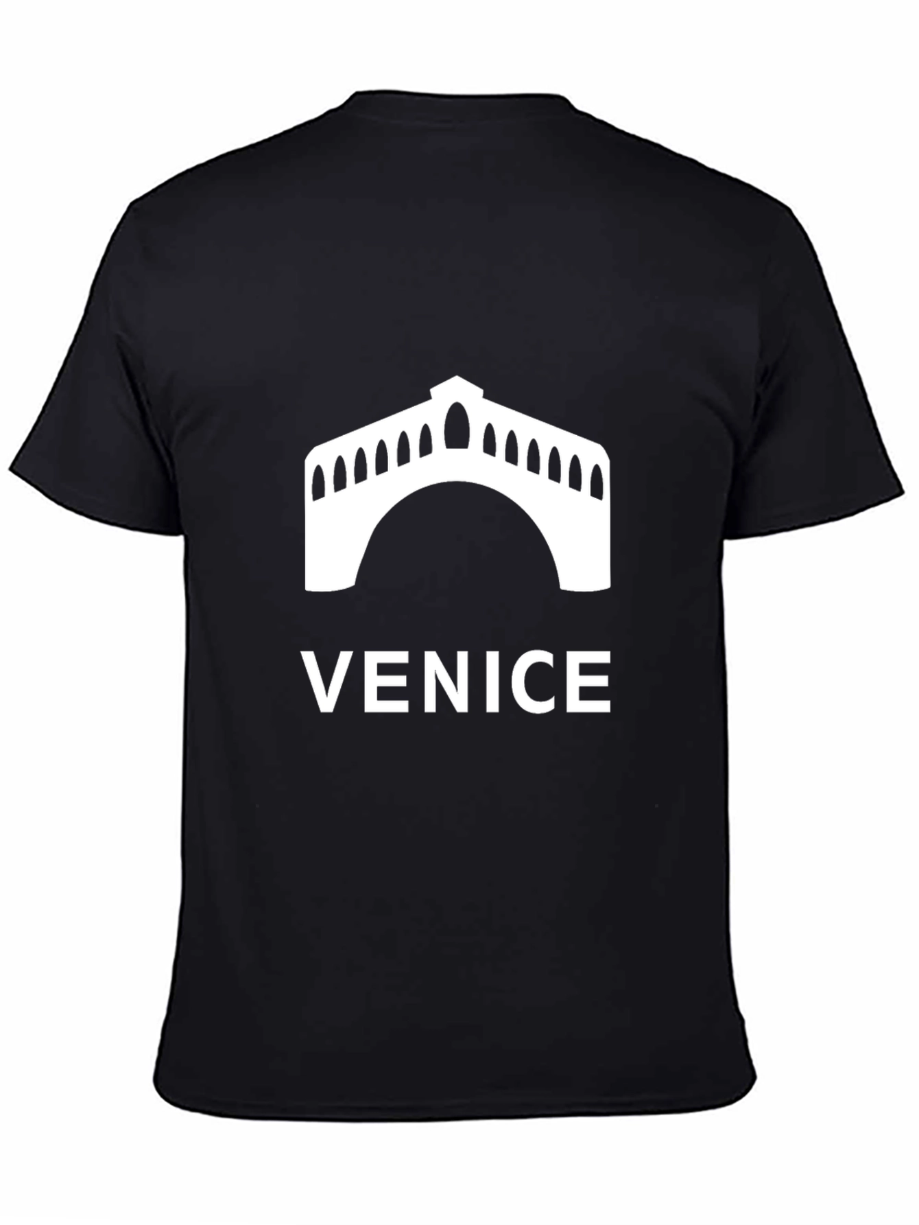 Venice Bridge Graphic Tee - Black Unisex T-Shirt
