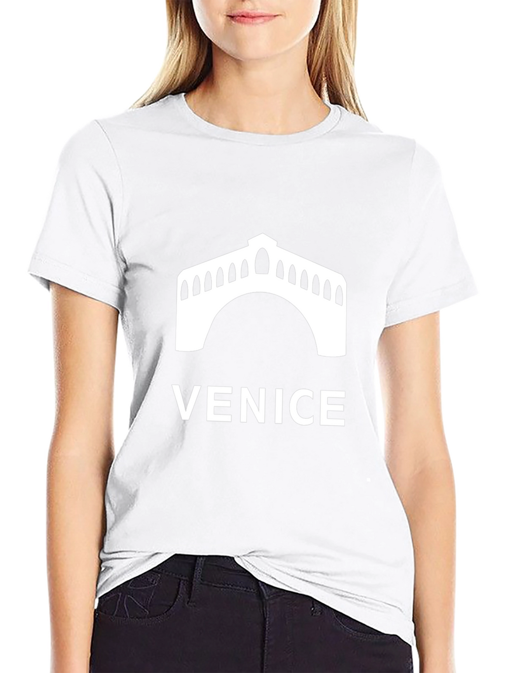 Venice Bridge Graphic Tee - Black Unisex T-Shirt