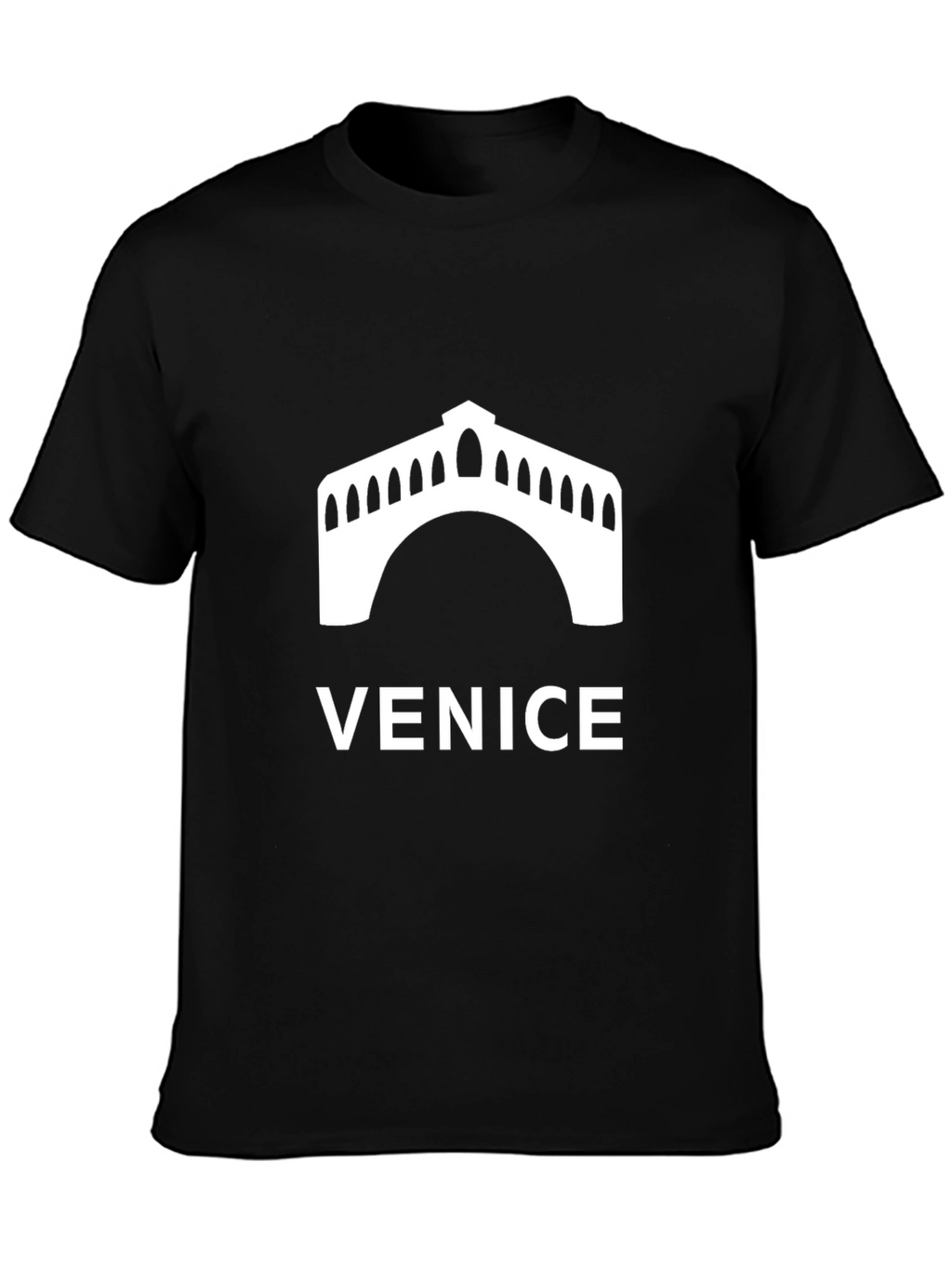 Venice Bridge Graphic Tee - Black Unisex T-Shirt