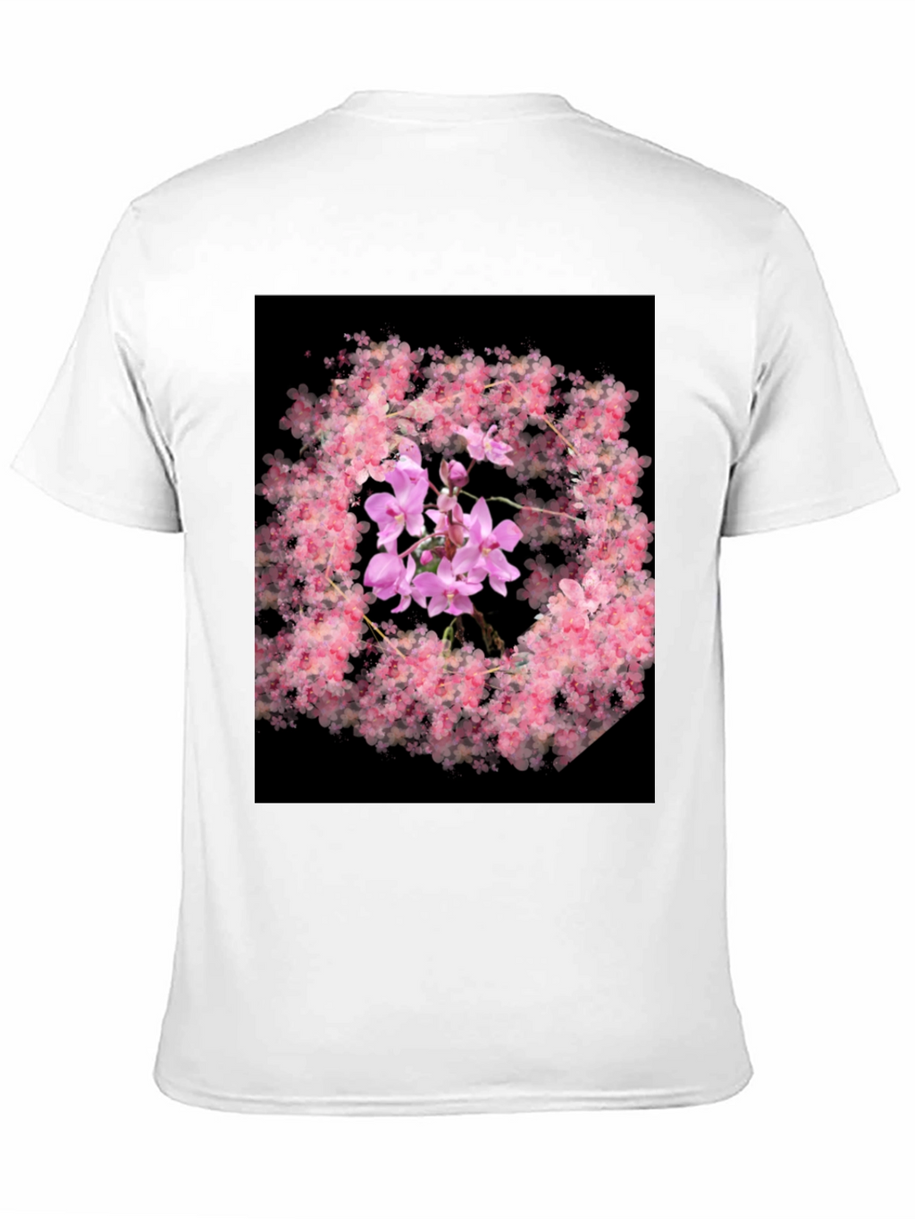 Floral Orchid Black T-Shirt
