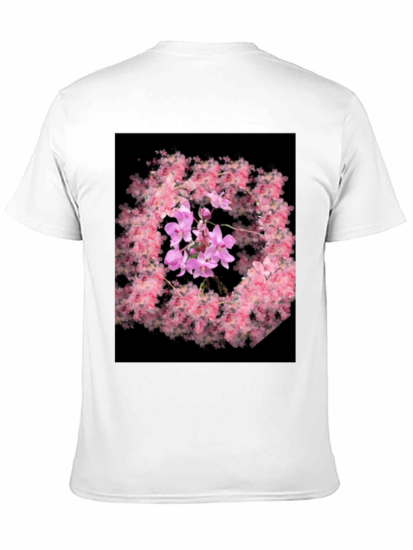 Floral Orchid Black T-Shirt