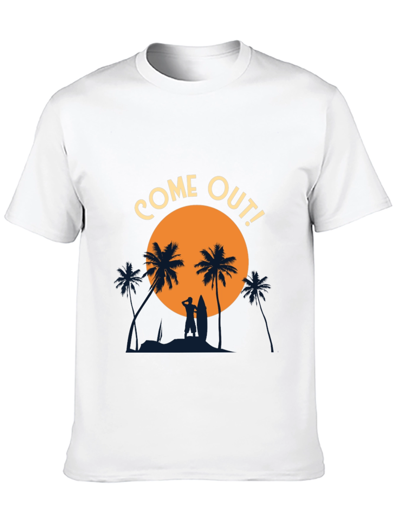 Come Out! Black Graphic Tee - Beach Vibes