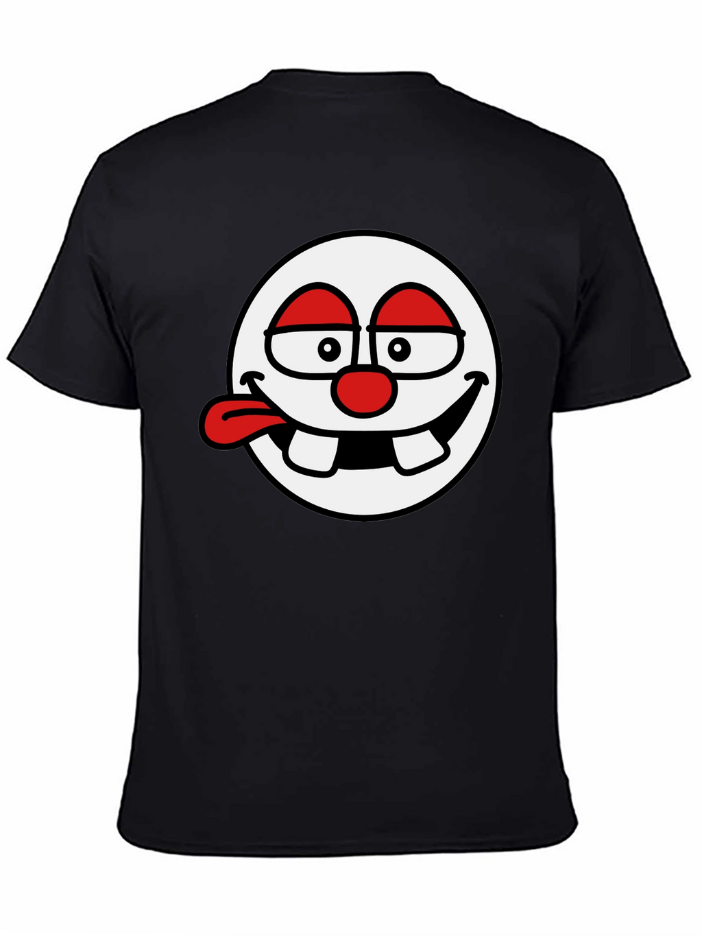 Funny Face Graphic Tee - Black Cotton T-Shirt