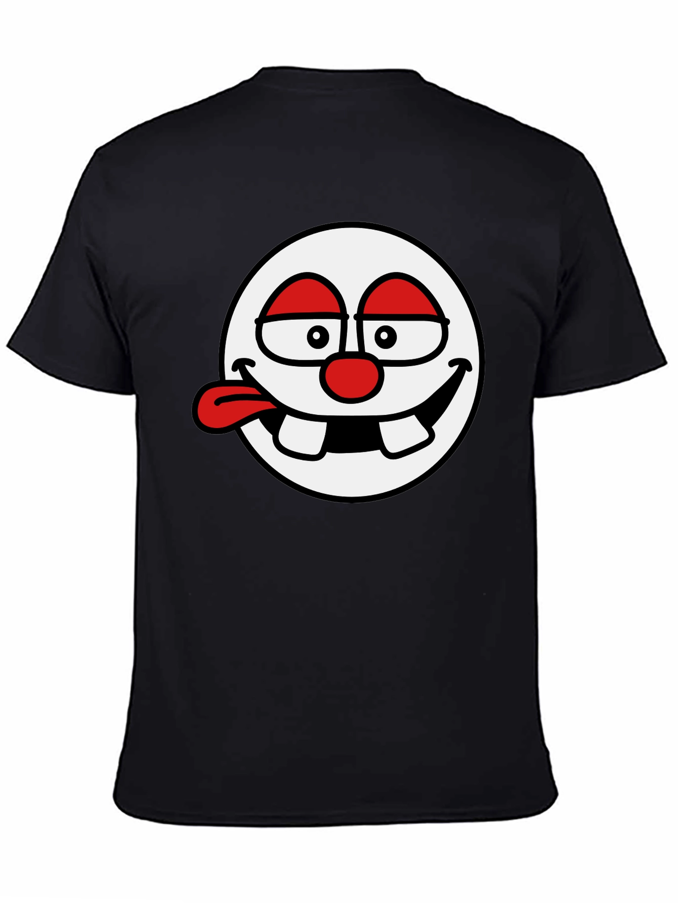 Funny Face Graphic Tee - Black Cotton T-Shirt