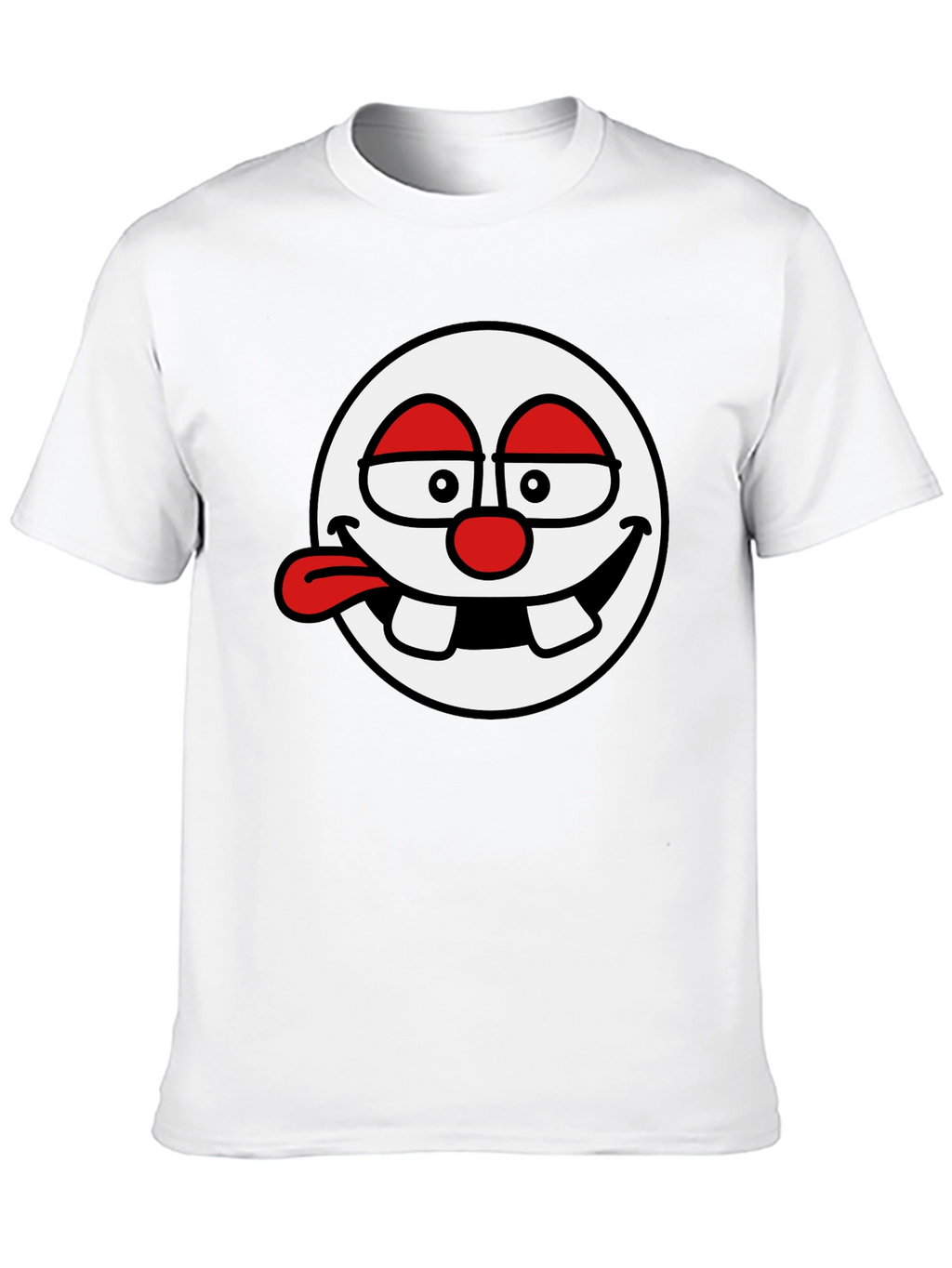 Funny Face Graphic Tee - Black Cotton T-Shirt