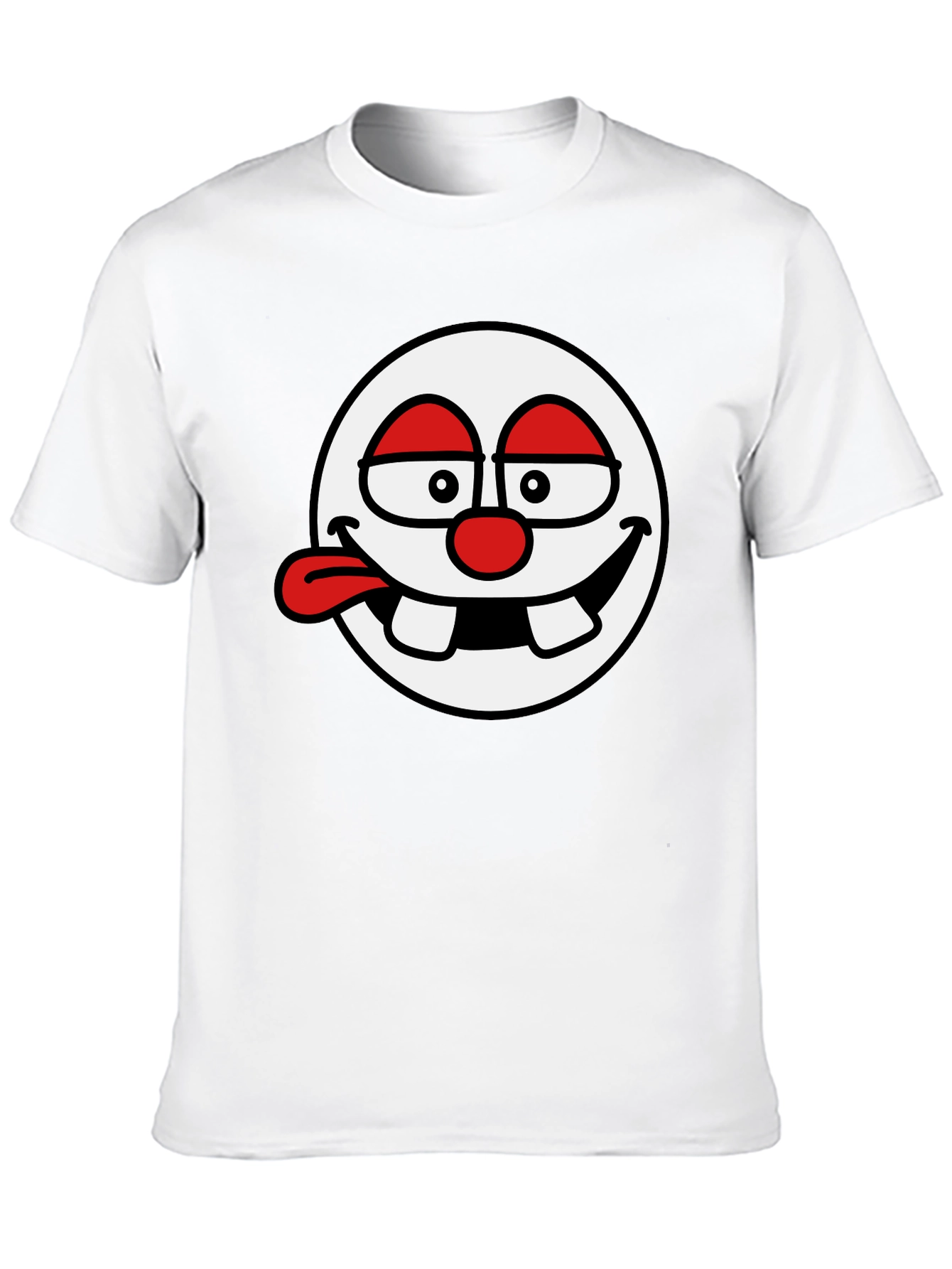 Funny Face Graphic Tee - Black Cotton T-Shirt