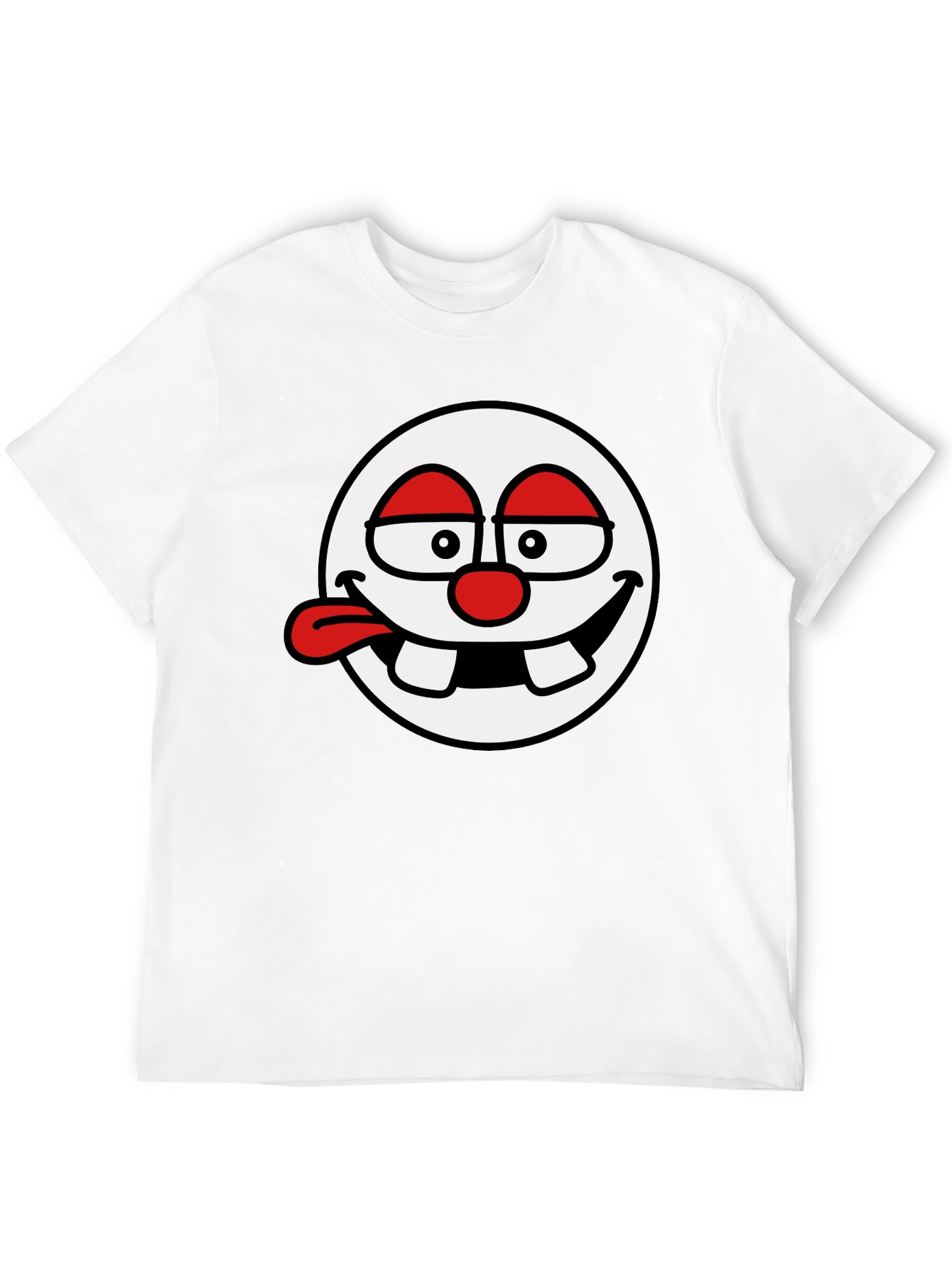 Funny Face Graphic Tee - Black Cotton T-Shirt
