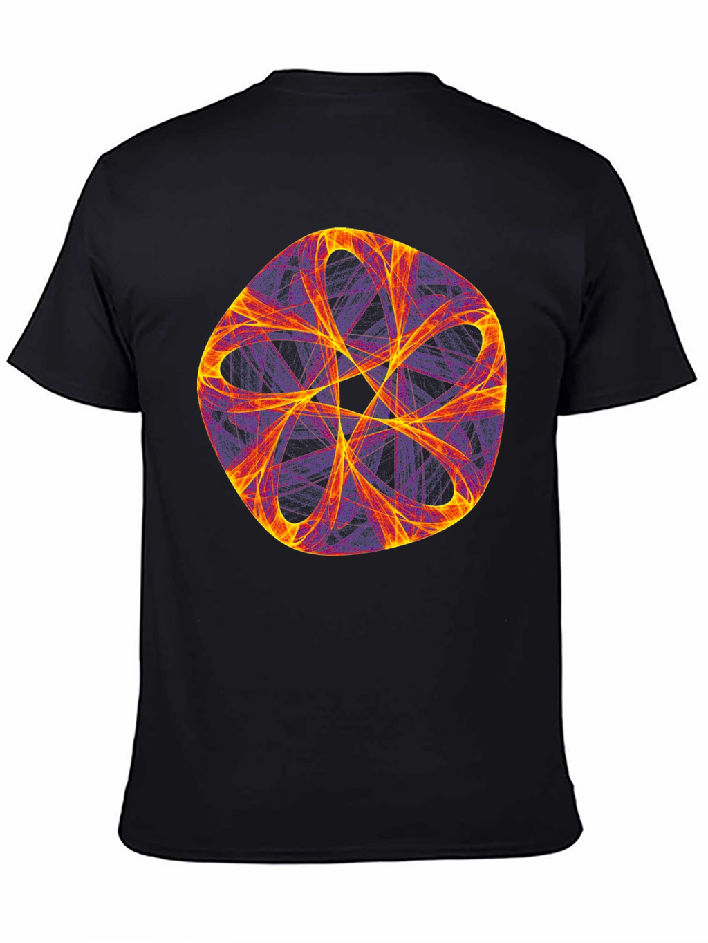 Abstract Geometric Graphic Tee - Bold Black