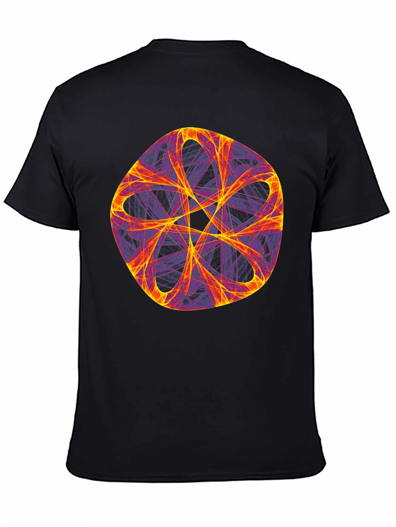 Abstract Geometric Graphic Tee - Bold Black