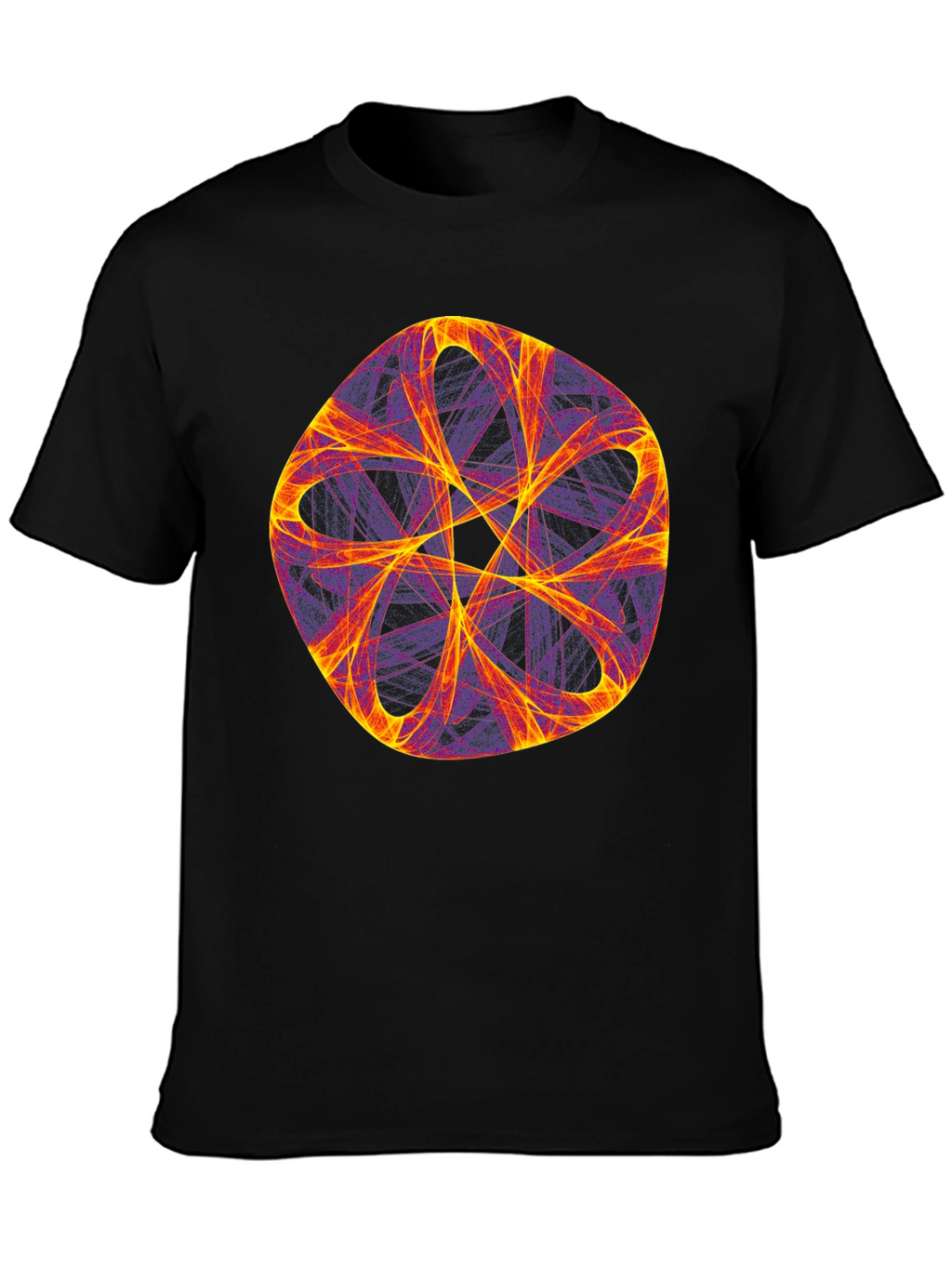 Abstract Geometric Graphic Tee - Bold Black