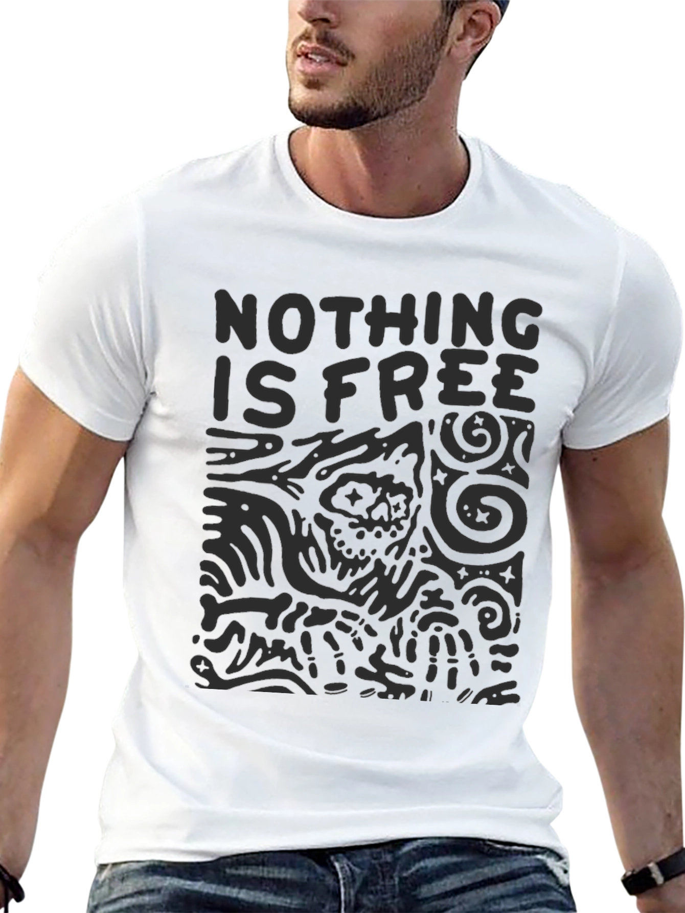 Nothing is Free Graphic Tee - Black