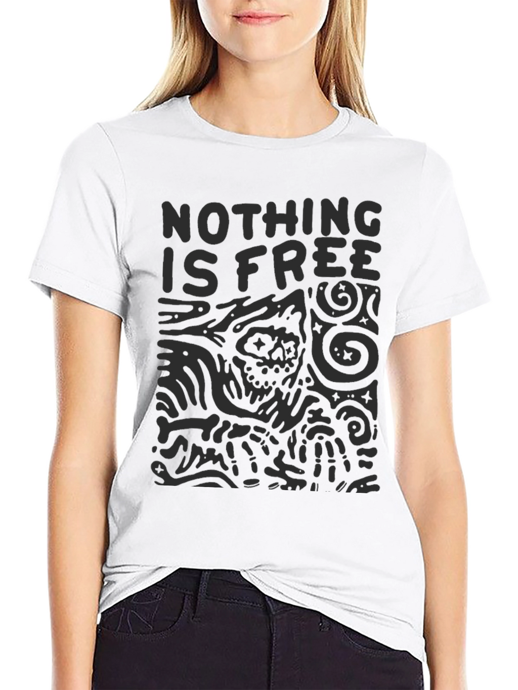 Nothing is Free Graphic Tee - Black