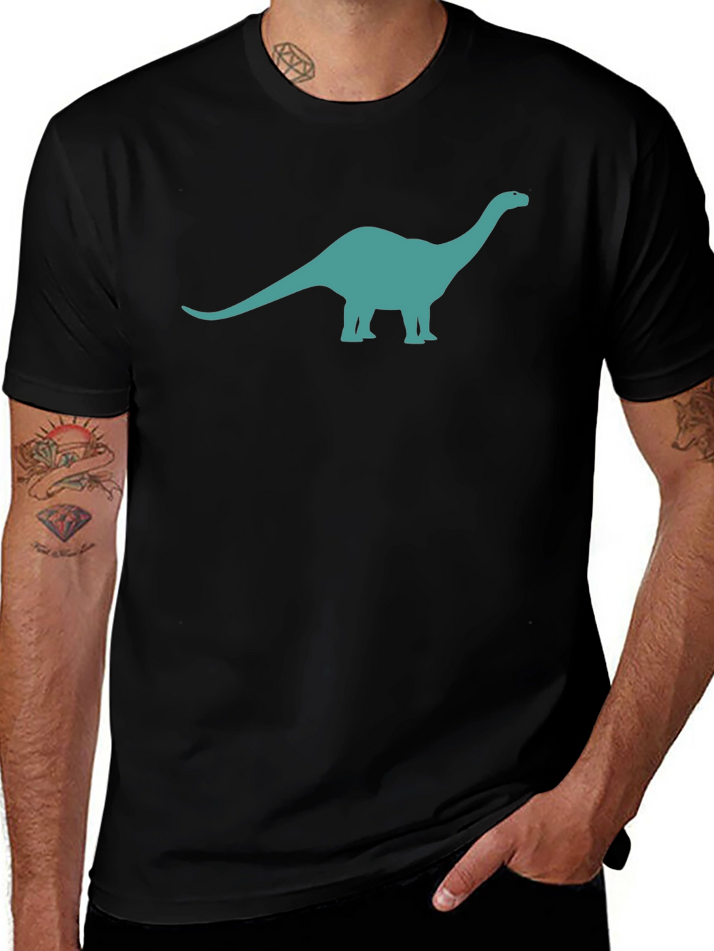Dino Graphic Tee - Black Short Sleeve