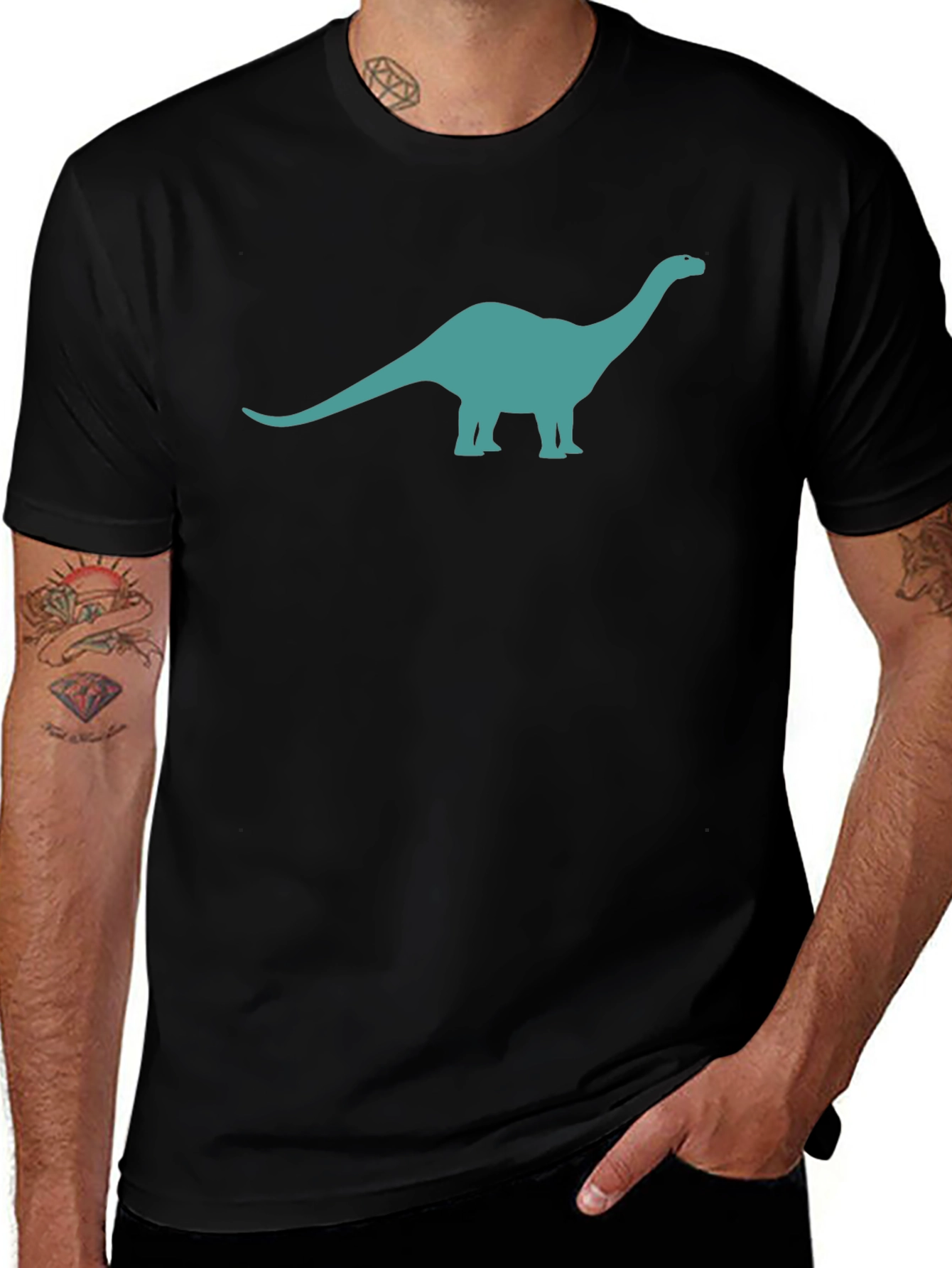 Dino Graphic Tee - Black Short Sleeve