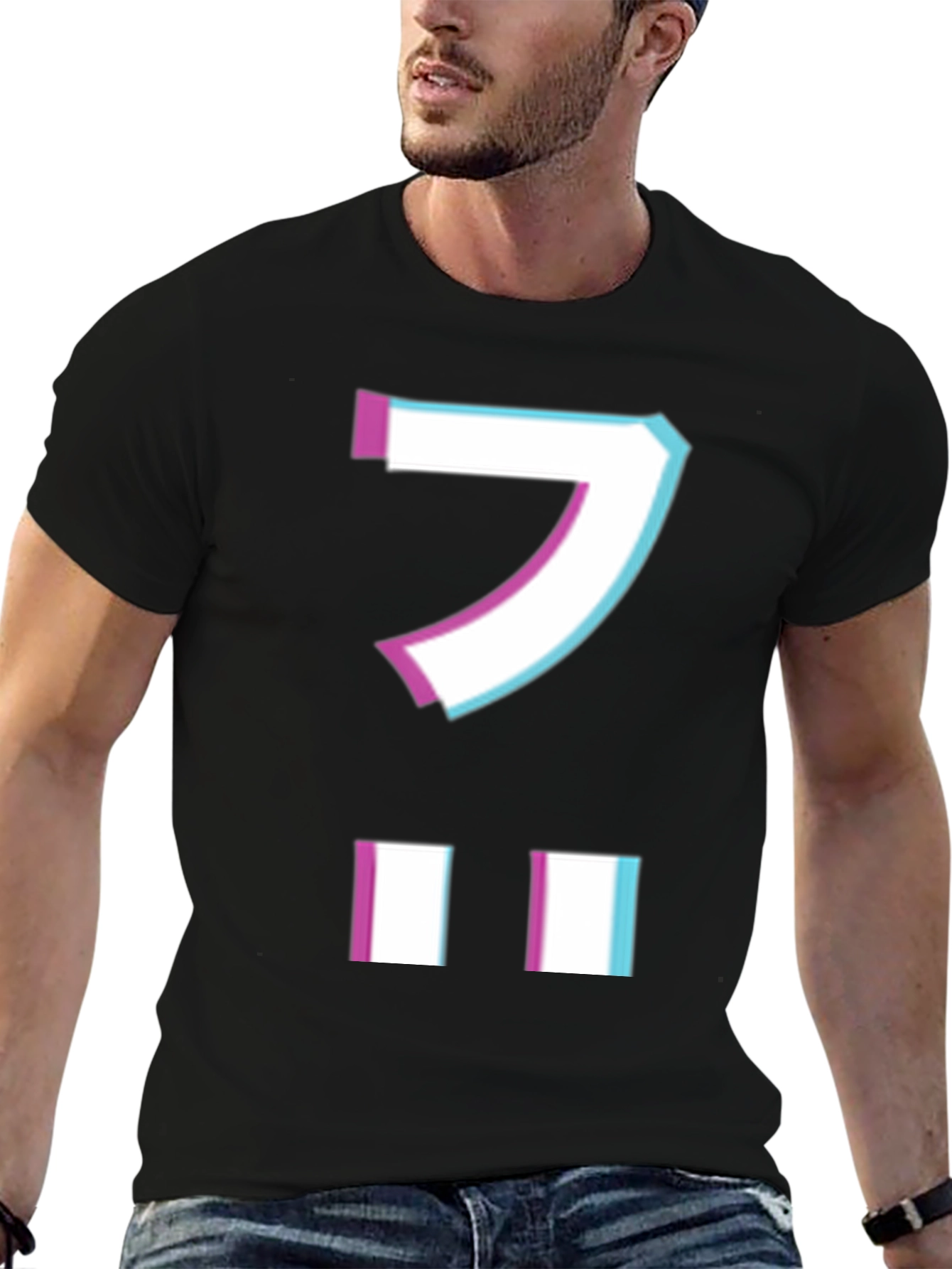 Retro Japanese Character Graphic Tee - Black