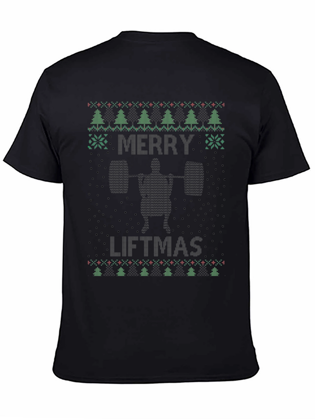 Merry Liftmas Ugly Christmas T-Shirt - Black