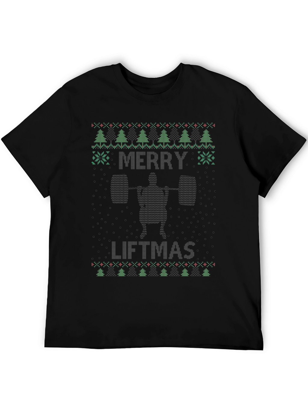 Merry Liftmas Ugly Christmas T-Shirt - Black