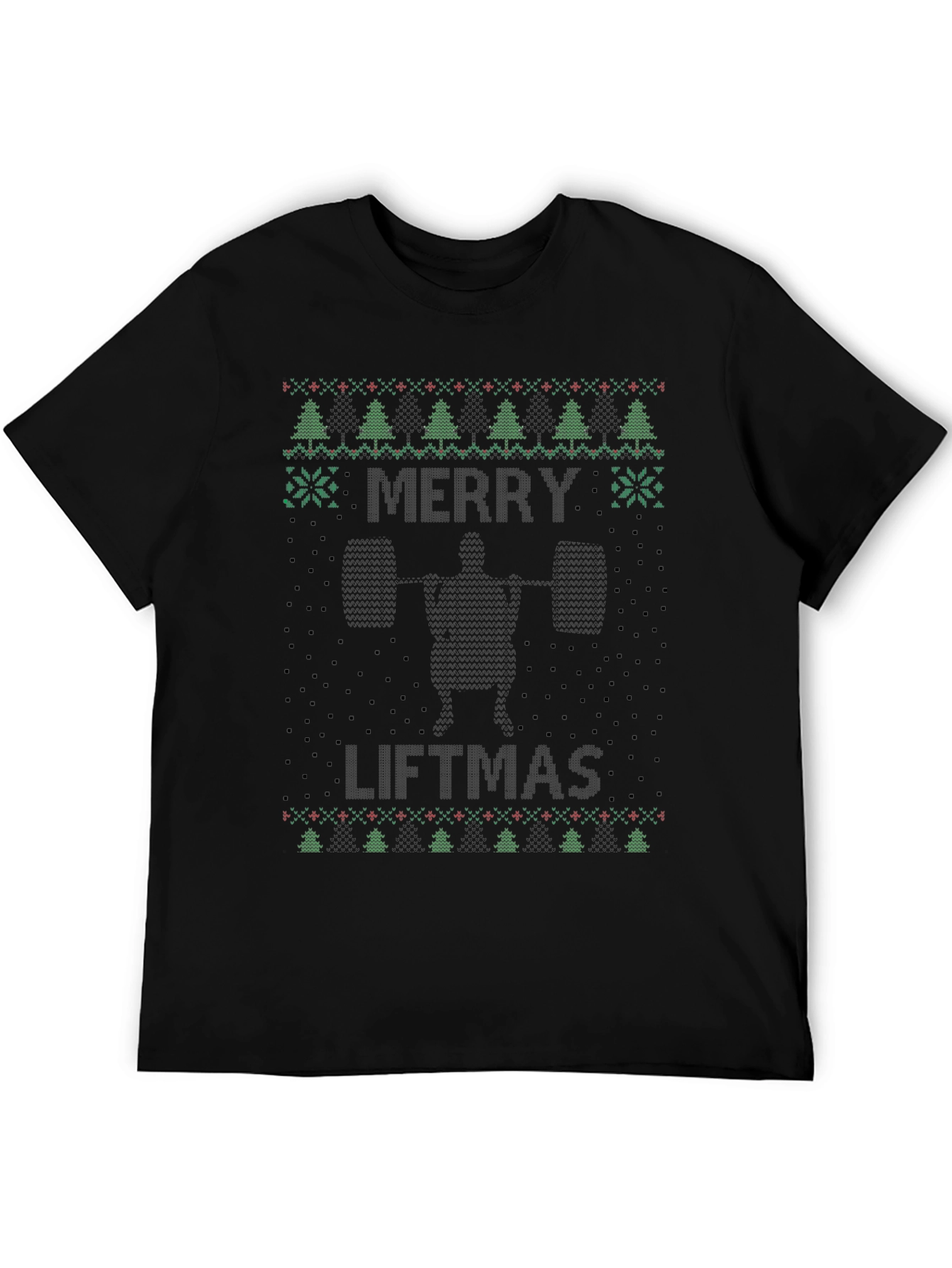 Merry Liftmas Ugly Christmas T-Shirt - Black