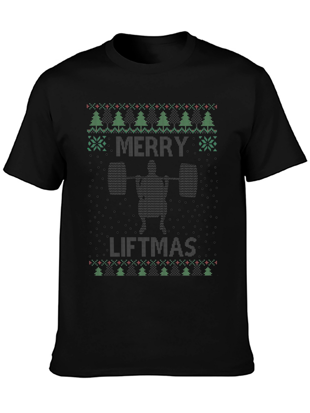 Merry Liftmas Ugly Christmas T-Shirt - Black