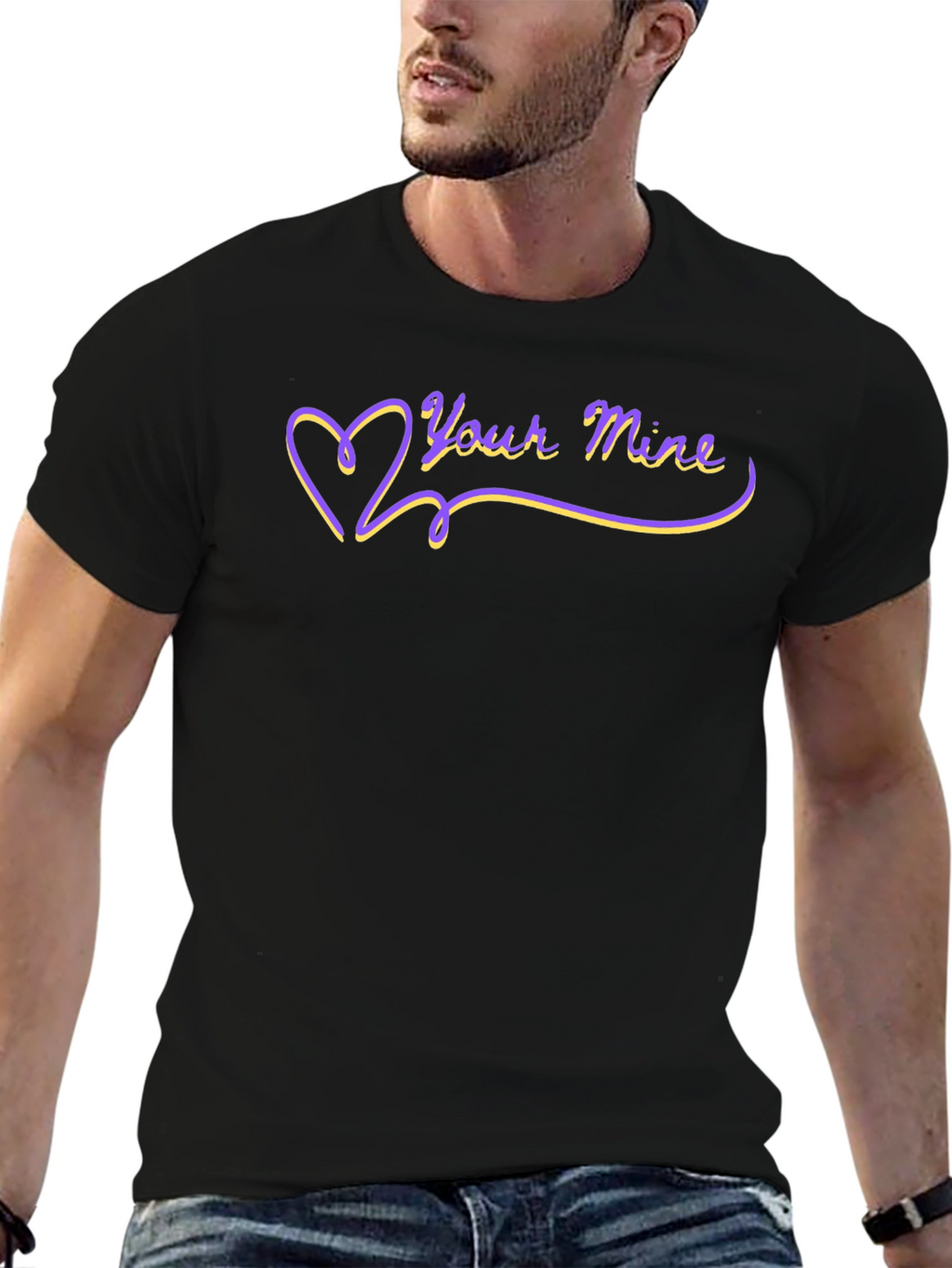 Your Mine Heart Graphic Tee - Black