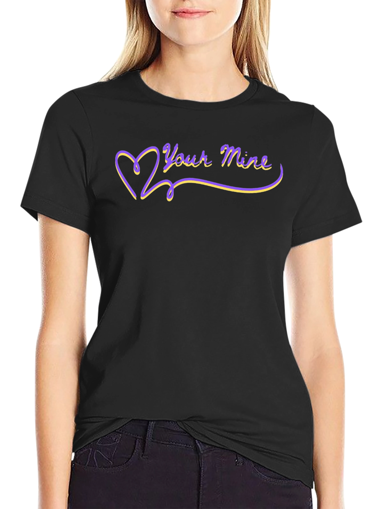 Your Mine Heart Graphic Tee - Black