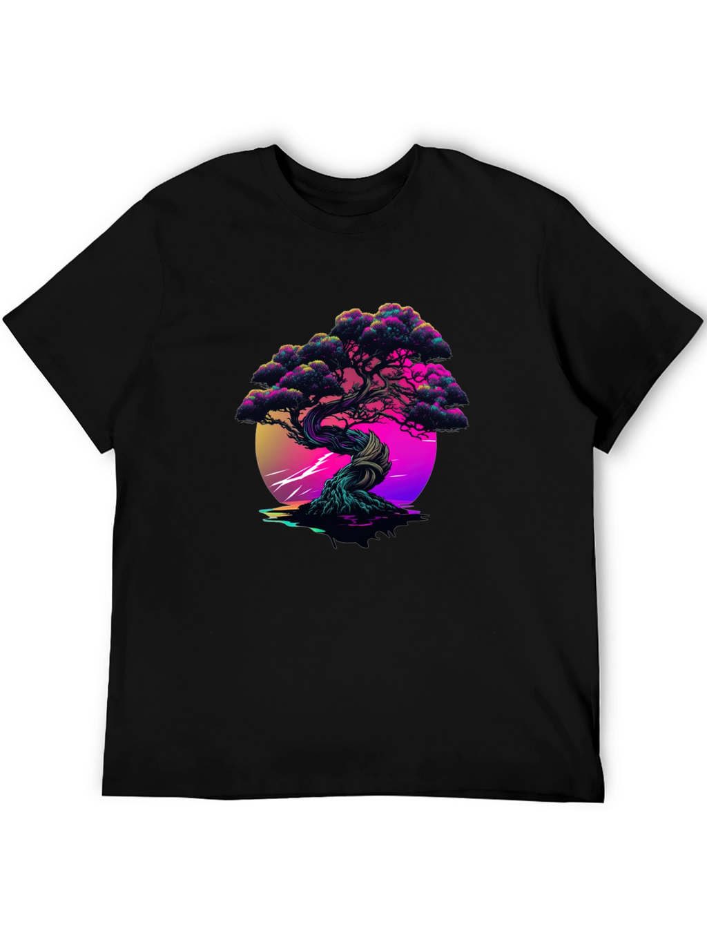 Vaporwave Bonsai Black Tee