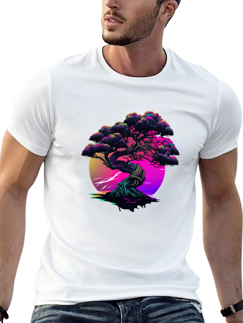 Vaporwave Bonsai Black Tee