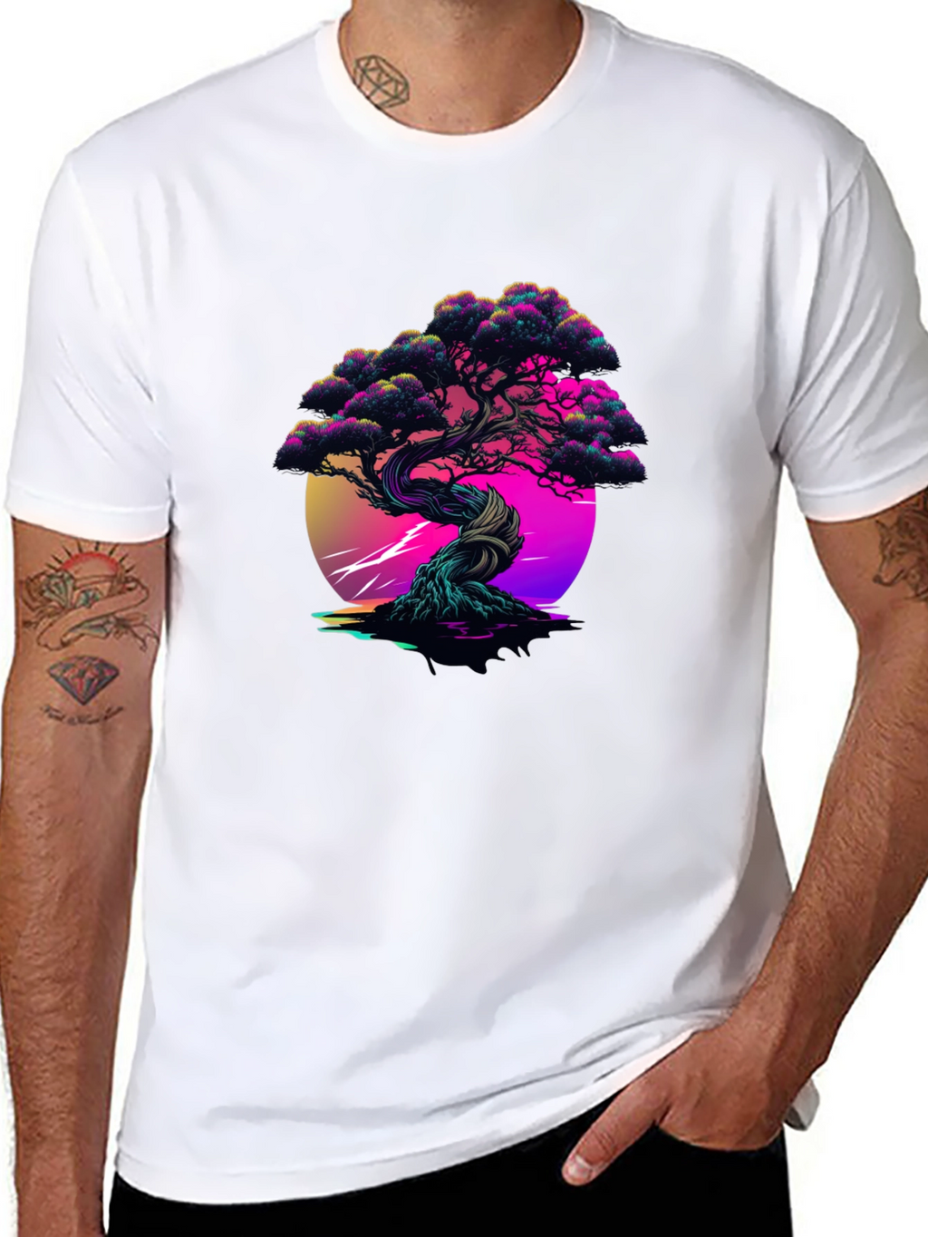 Vaporwave Bonsai Black Tee