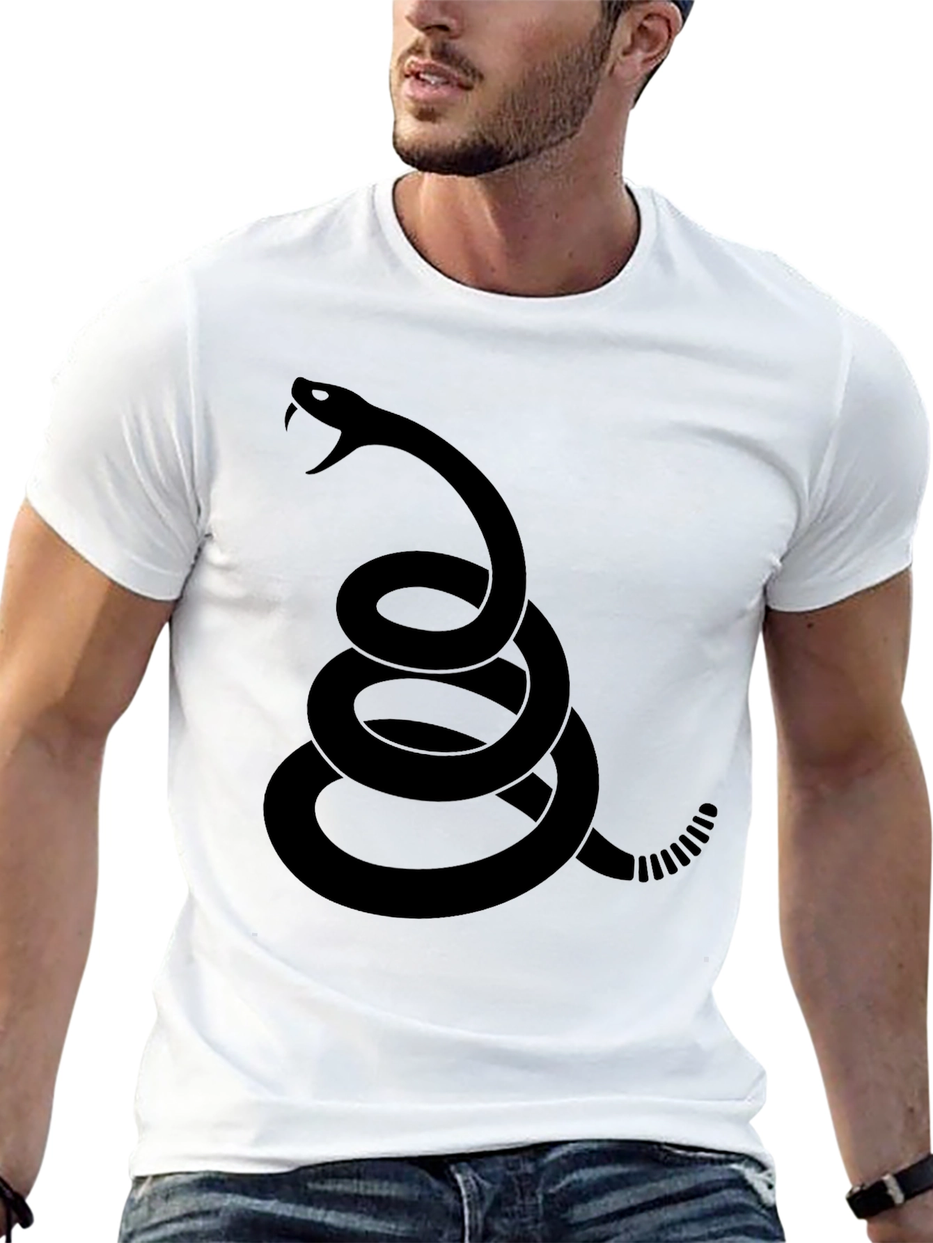 Black Dont Tread On Me Snake T-Shirt