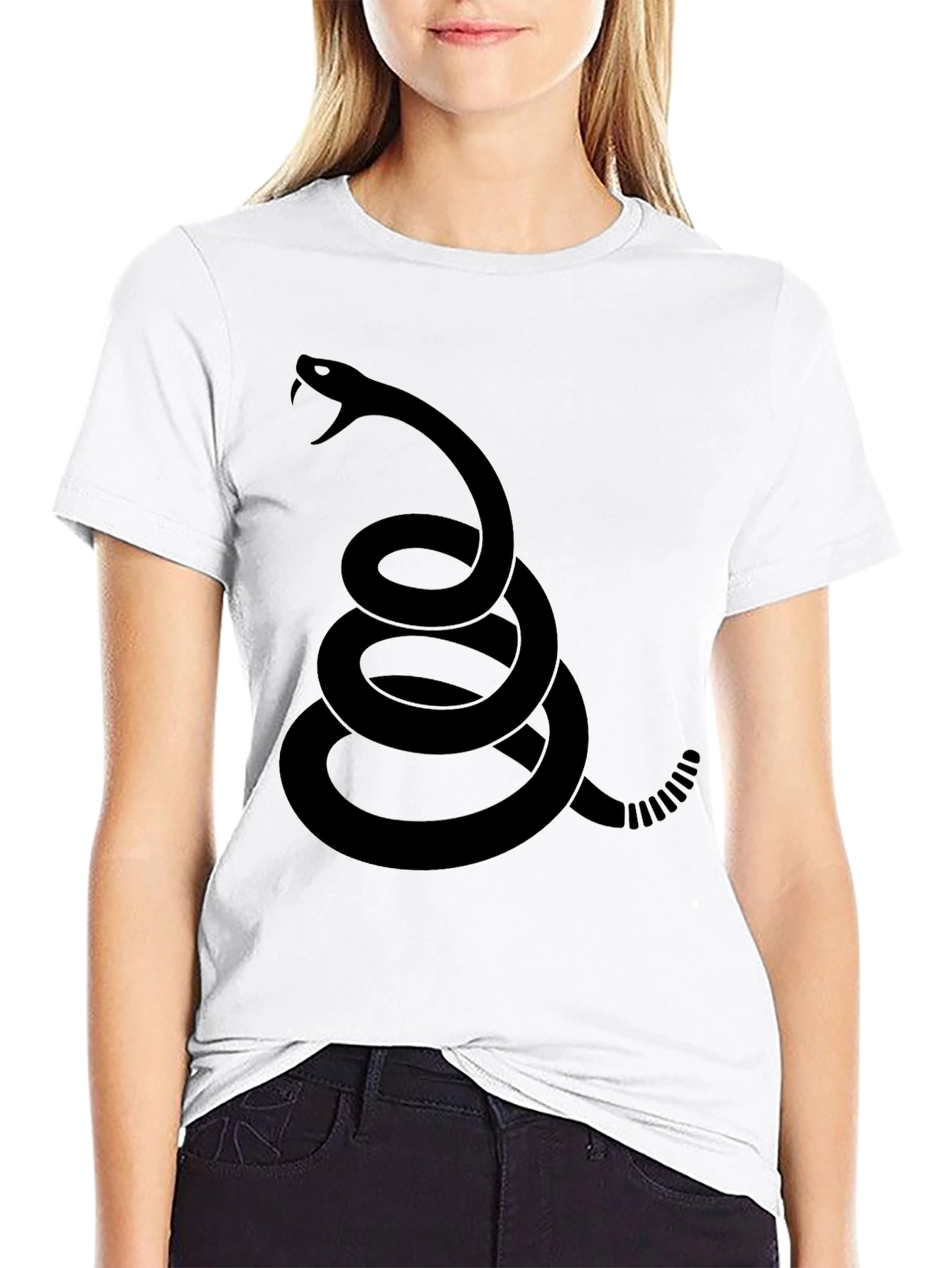Black Dont Tread On Me Snake T-Shirt