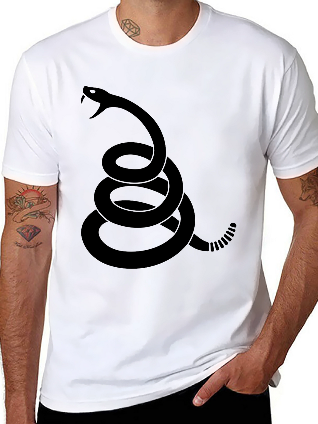 Black Dont Tread On Me Snake T-Shirt