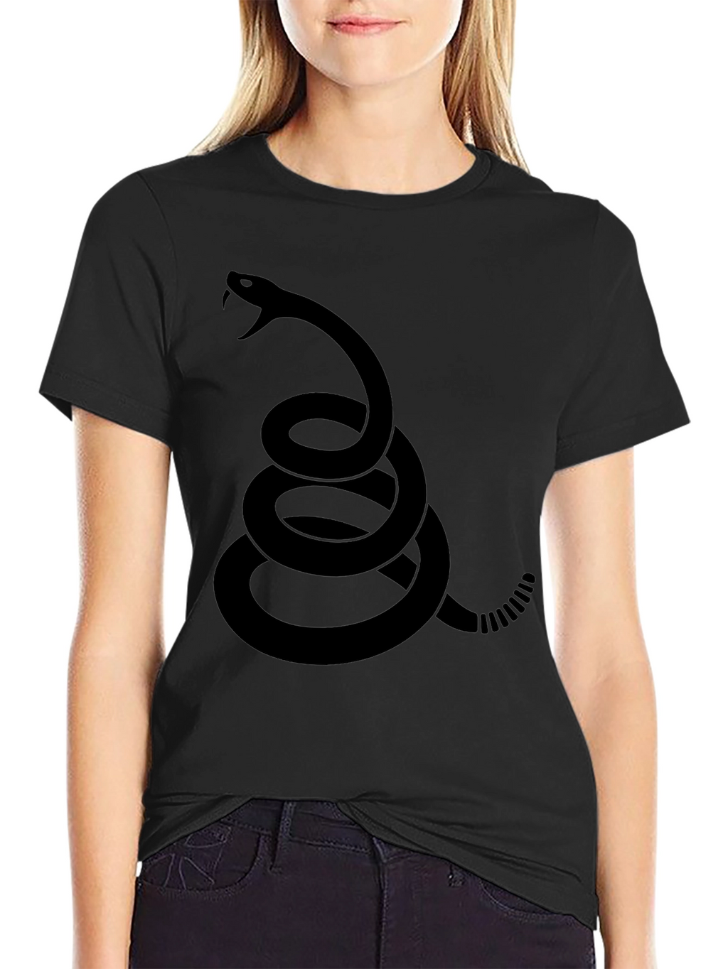 Black Dont Tread On Me Snake T-Shirt