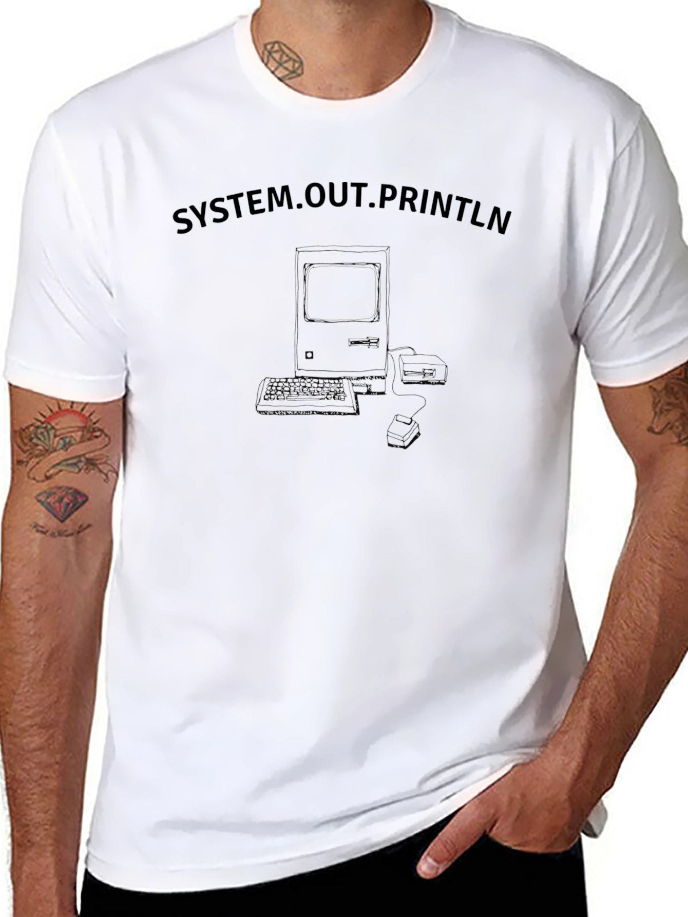 System.out.Println Retro Computer T-Shirt